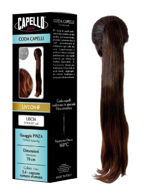 Capello Più Coda Capelli Liscia con Pinza 70cm Nr. 5.4