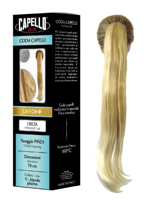 Capello Più Coda Capelli Liscia con Pinza 70cm Nr. 11.0