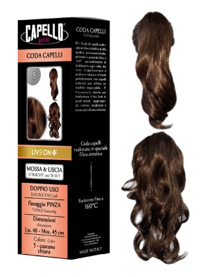 Capello Più Coda Capelli Double Face con Pinza 40/45cm Nr. 5