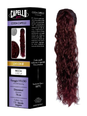 Capello Più Coda Capelli Riccia con Velcro 70cm Nr. 7.5
