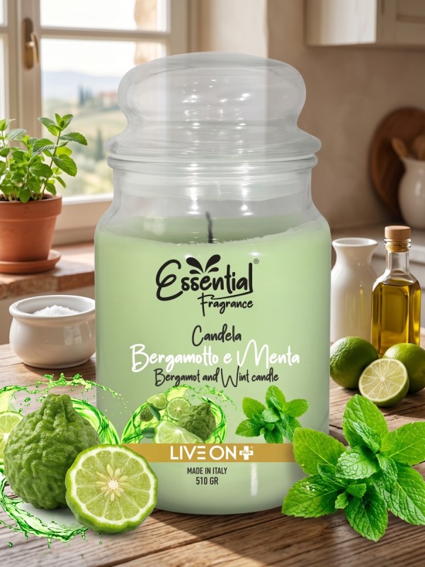 Essential Fragrance Candela Profumata Menta e Bergamotto 510gr