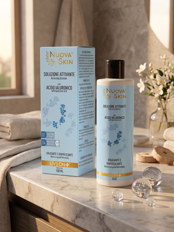 Nuova Skin Soluzione Attivante con Acido Ialuronico 100ml + 4 Mask