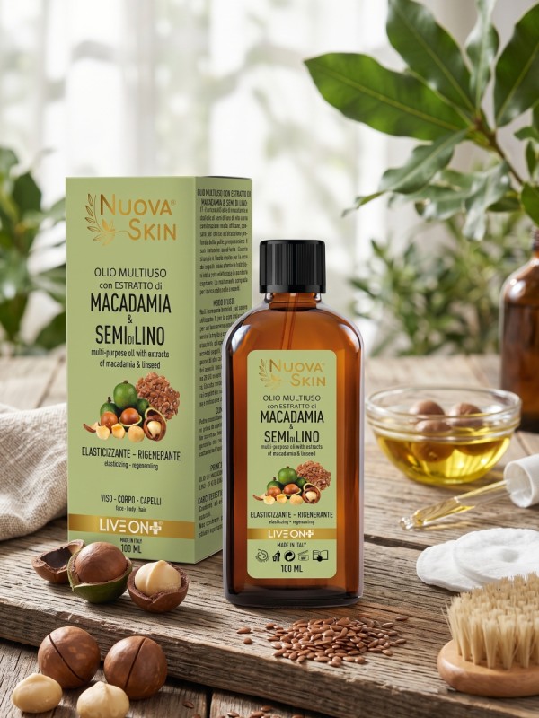 Nuova Skin Olio Multiuso con Estratti di Macadamia & Semi di Lino 100ml