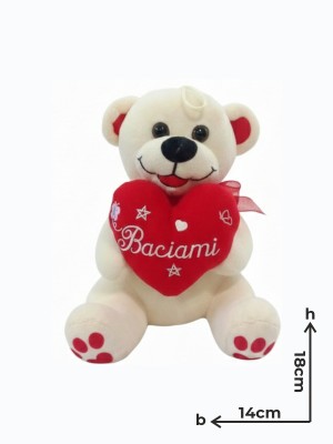 Peluche Orso Piccolo Cuore Baciami Panna