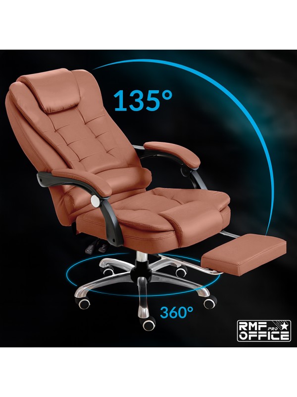 RMF PRO Sedia Ufficio in Ecopelle Ergonomica Professionale - MARRONE