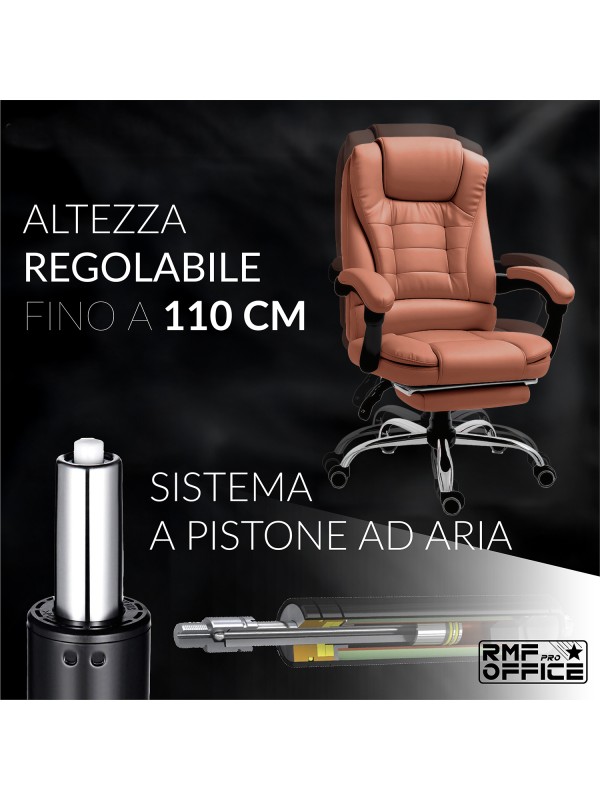 RMF PRO Sedia Ufficio in Ecopelle Ergonomica Professionale - MARRONE