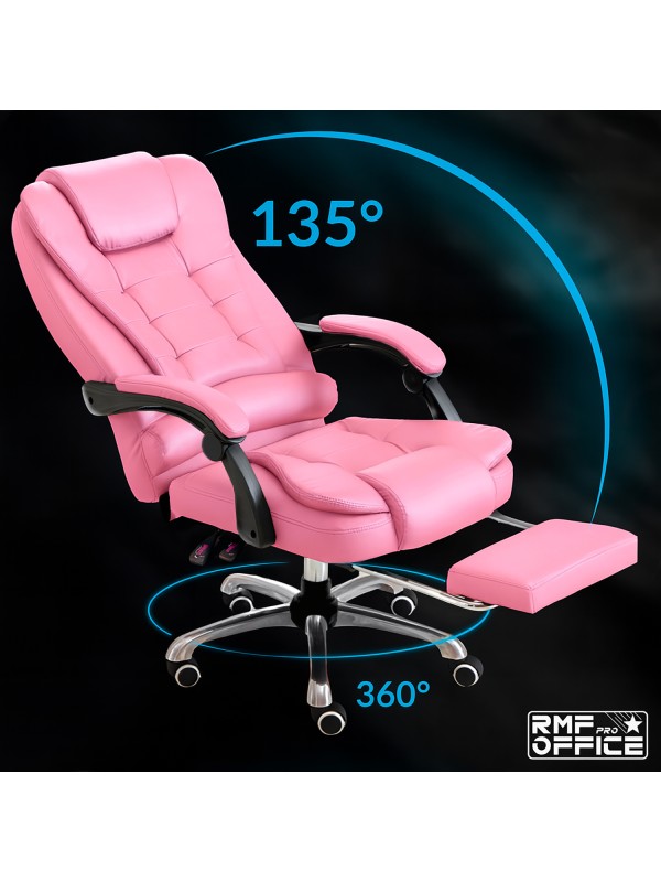 RMF PRO Sedia Ufficio in Ecopelle Ergonomica Professionale - ROSA