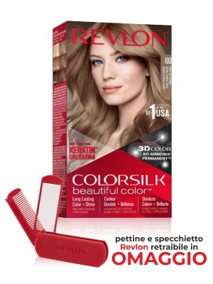 Revlon ColorSilk Colarazione Permanente Nr. 60 Biondo Cenere Scuro + Specchio/Pettine in omaggio